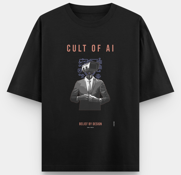 CULT OF AI graphic t-shirt from the SIGNALS // NOISE collection