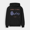 STREETANZA HUMAN SIGNAL 004 oversized black hoodie with fingerprint and waveform graphic