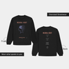 Front and Back of Black NEURAL DEBT oversized sweatshirt from the STREETANZA SIGNALS NOISE collection