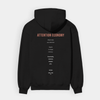 ATTENTION ECONOMY hoodie back featuring conceptual text about attention and memory